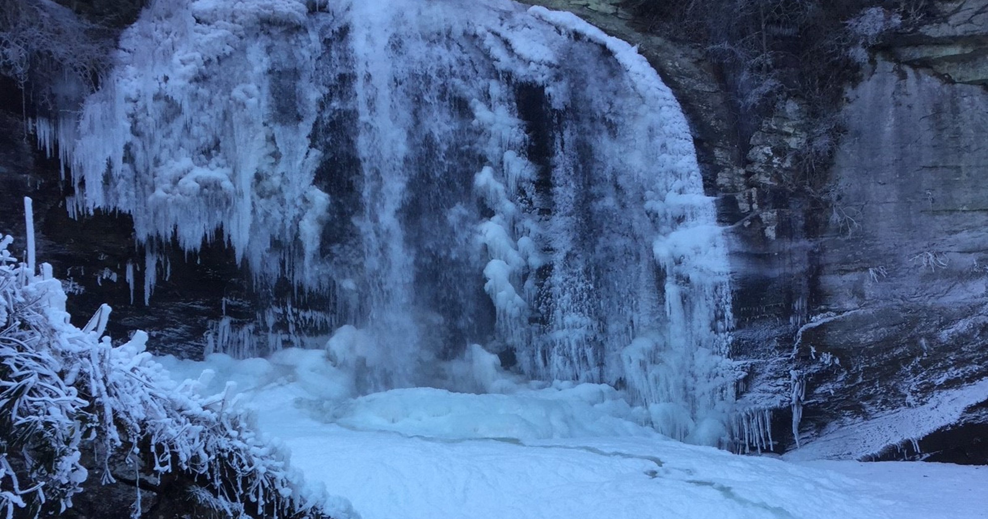 Frozen waterfalls Deep freeze across Western North Carolina stops flow