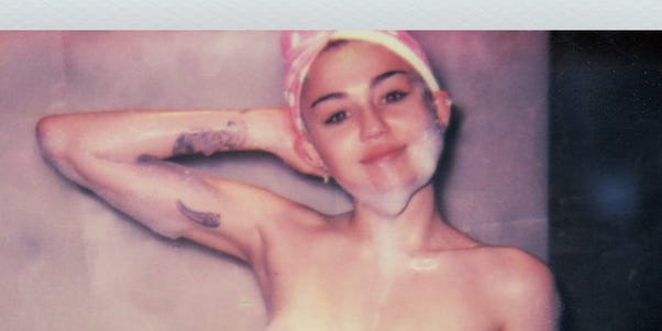 602px x 301px - Miley Cyrus goes full-frontal in 'V' magazine