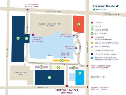 Changes in Jewish Hospital traffic, parking