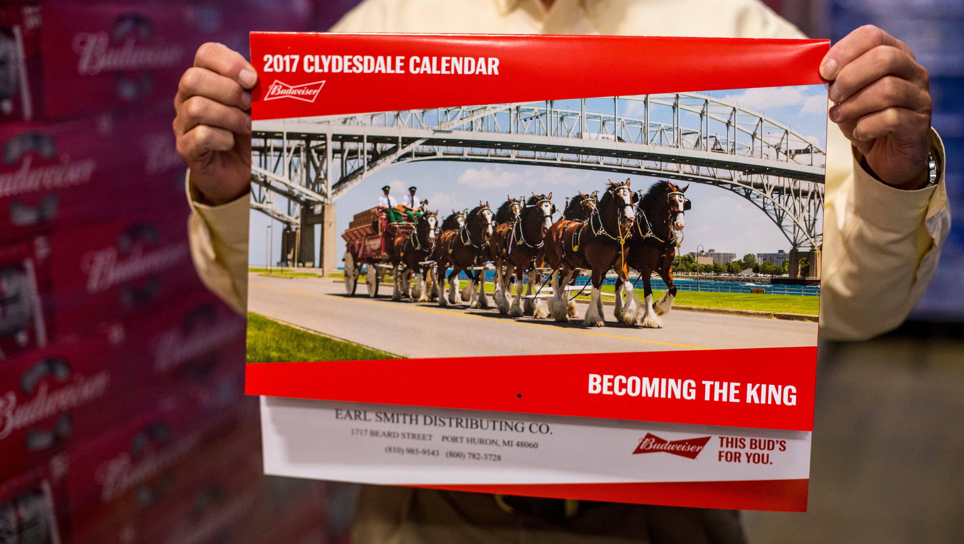 Port Huron featured on Budweiser Clydesdales calendar