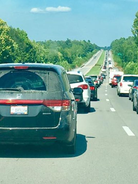 UPDATE Eclipse traffic jam heads north; drivers urged to wait