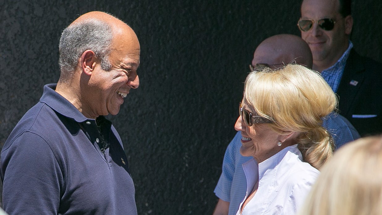Homeland Security Chief Tours Migrant Facility In Ariz