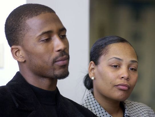 March 3, 2003 - Lorenzen Wright and his wife Sherra