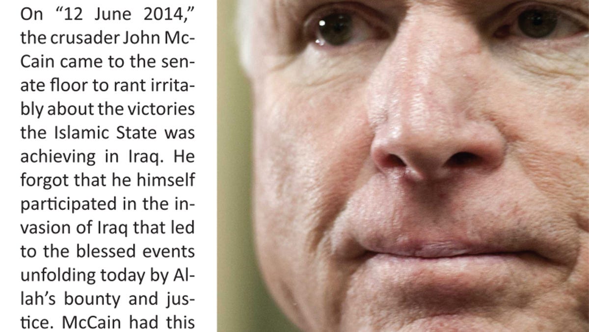 Mccain Dubbed Enemy And Crusader By Isis Terrorists