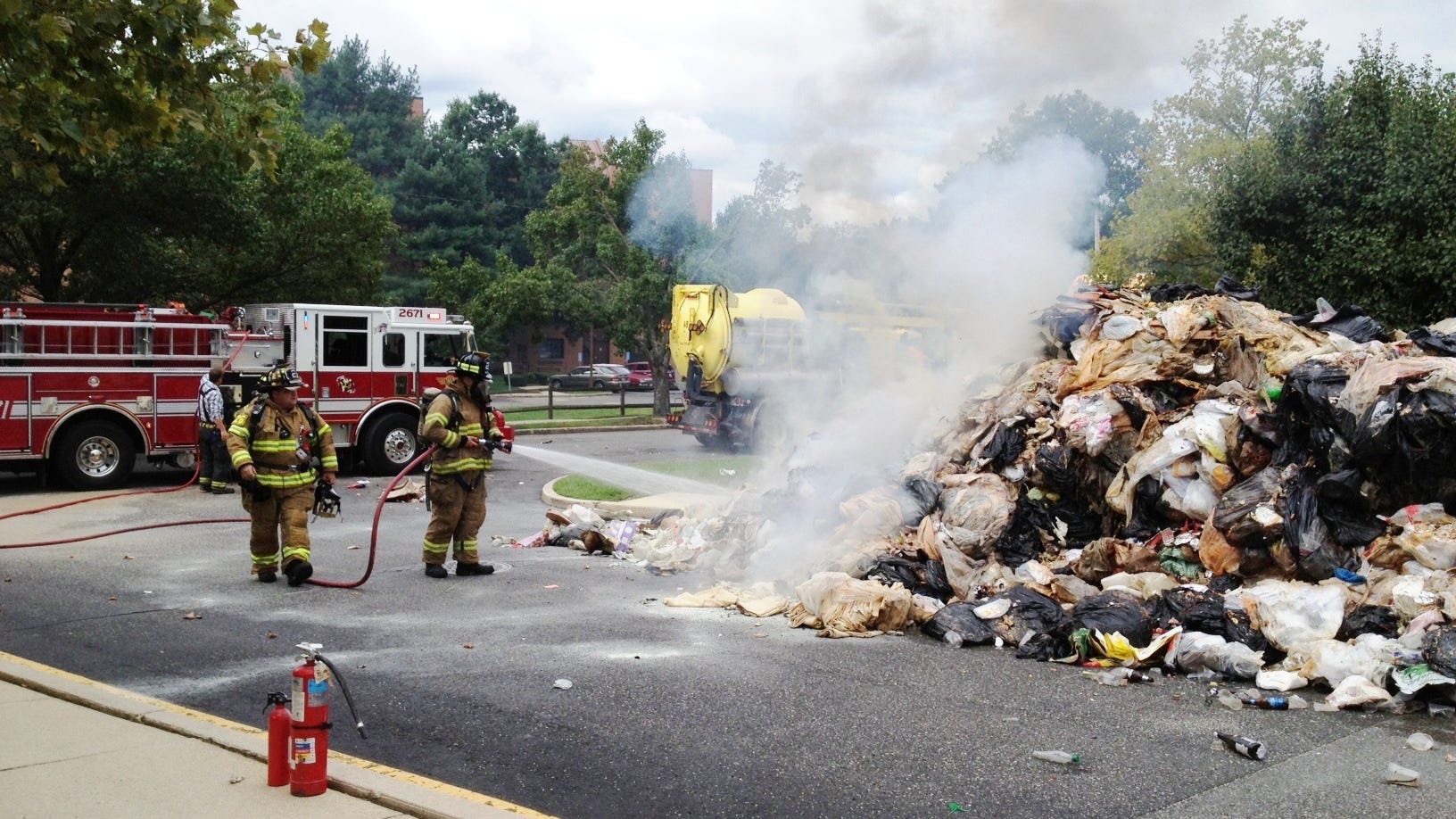 Burning Pile Of Trash Dumped In Toms River