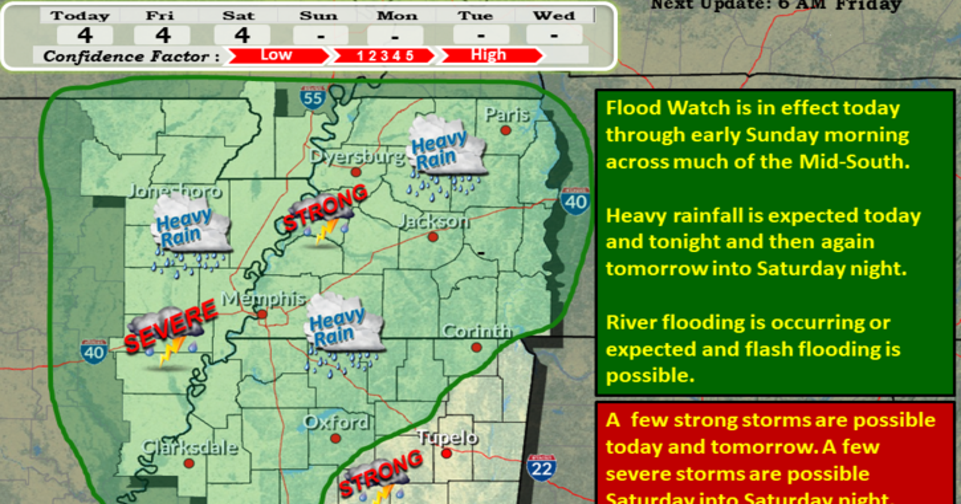 Memphis weather Flooding a threat a more rain approaches