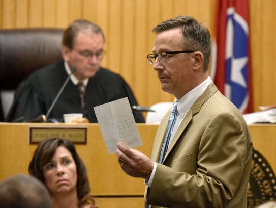 Defense attorney Wesley Stone during closing arguments