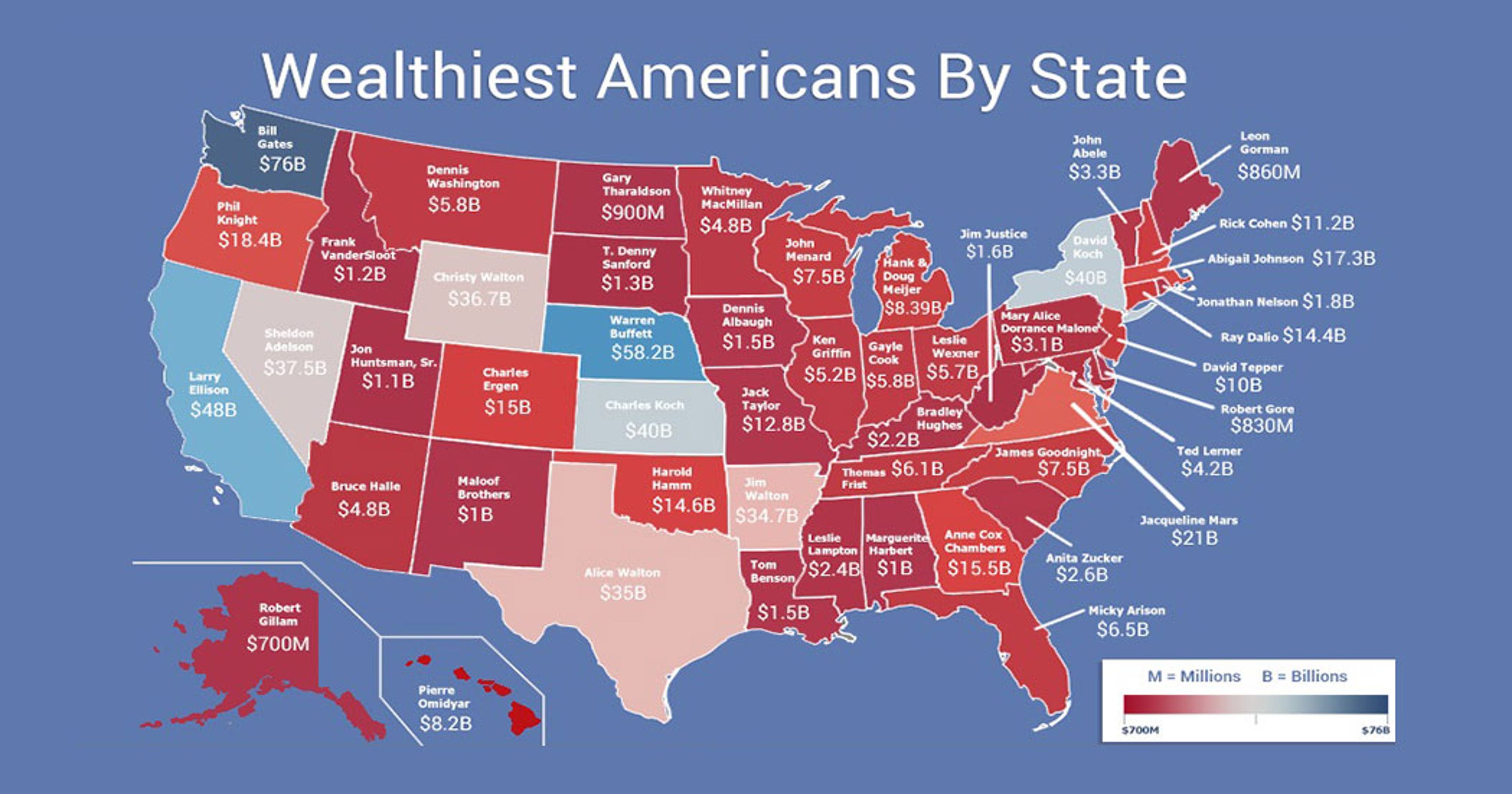Map Shows Wealthiest Person In Each State Gambaran 6394