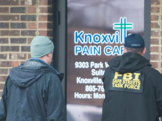 . Knoxville Pain Care Clinic Tuesday, March 10, 2015, 9303 Park West Blvd. This is one of many pain clinics conducted by federal agents as part of an investigation into pills. 