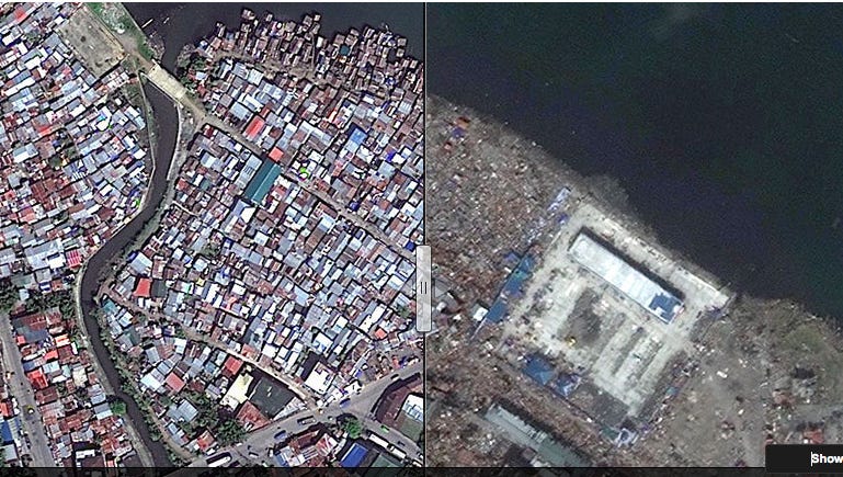 Before And After: Typhoon Haiyan Images