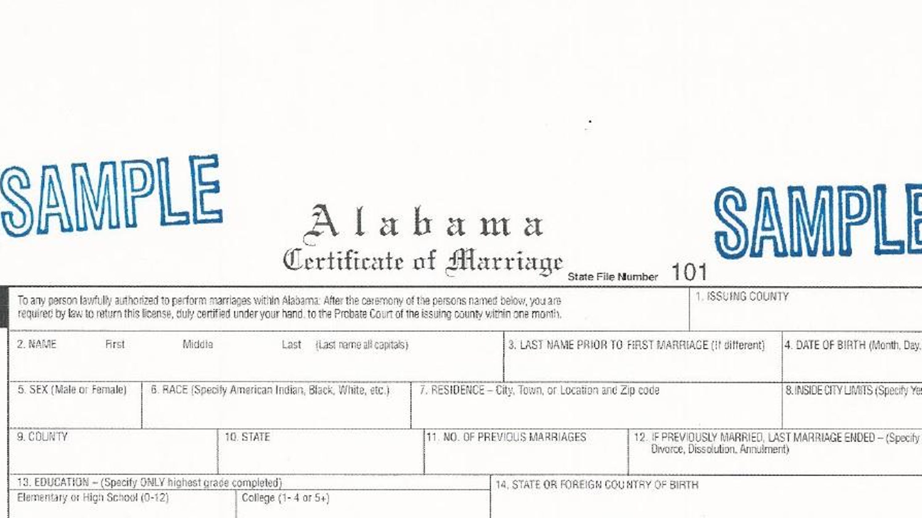 Marriage Licenses In Alabama Would End Under Bill 9931