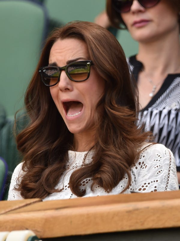 See Duchess Kate's funny faces at Wimbledon