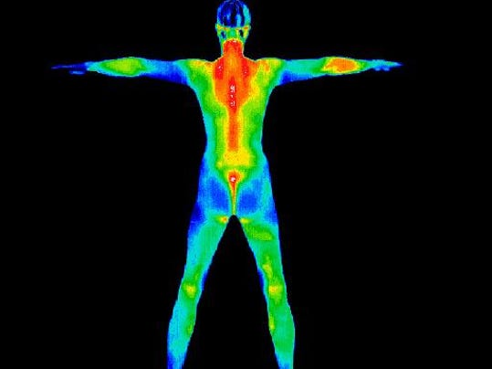 Thermography monitors energy and heat in body