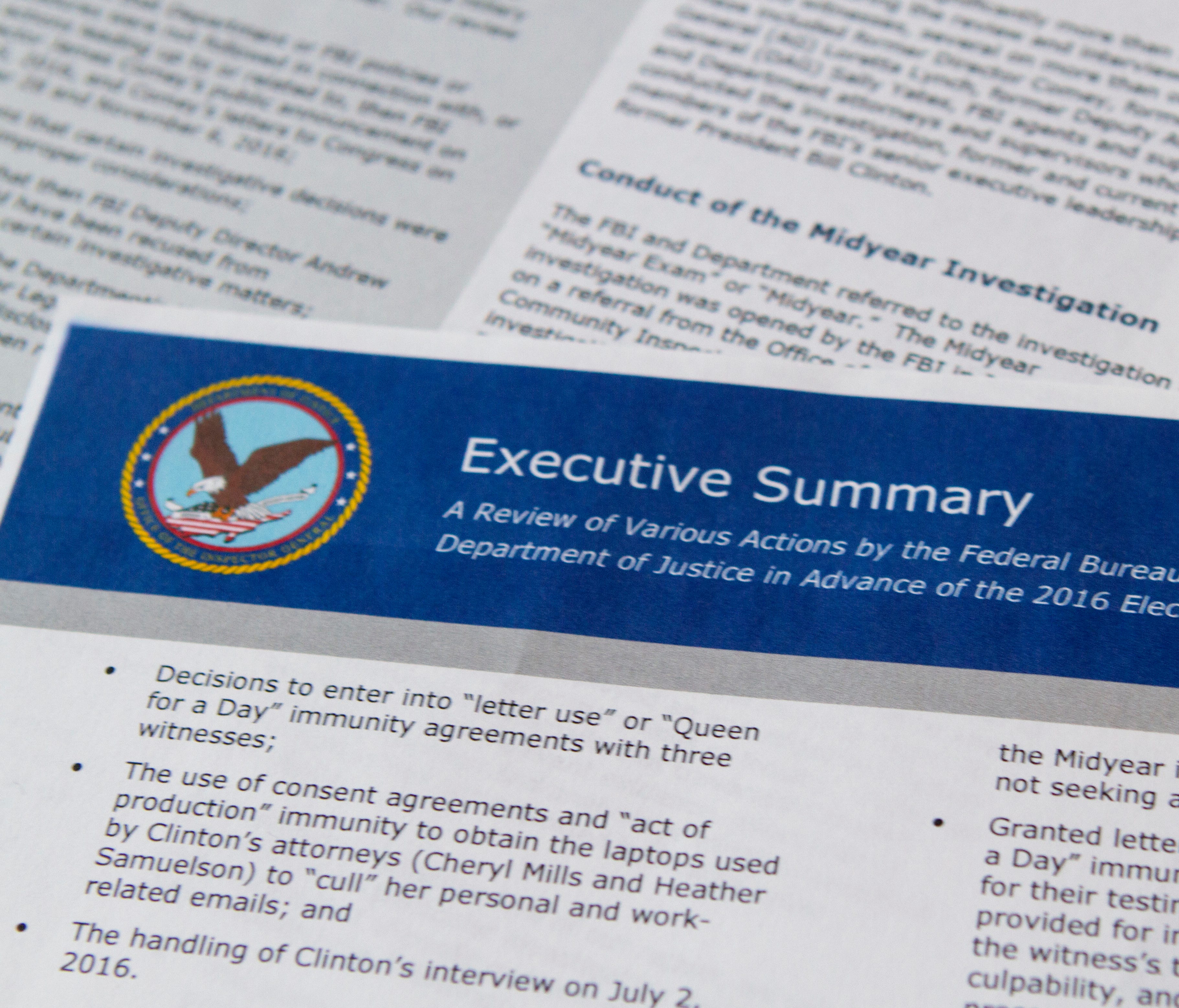 The FBI Inspector General report on the Clinton email investigation.