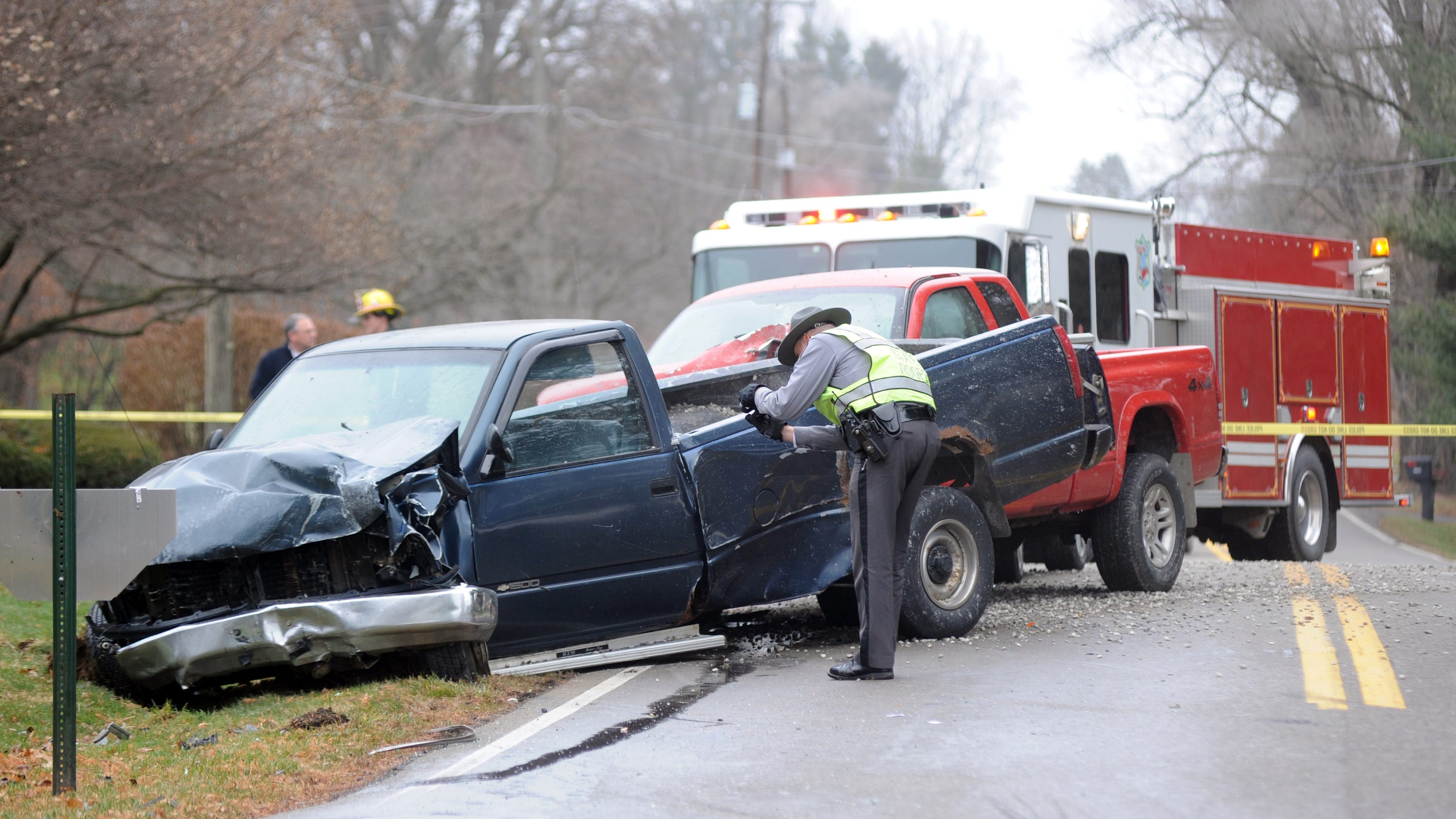 Truck theft leads to crash, sends two to hospital