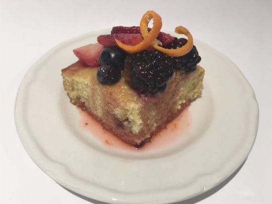 Triple berry hot milk sponge cake