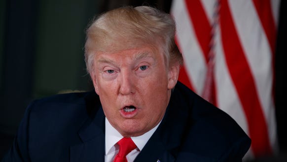 President Donald Trump speaks during a briefing on