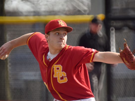 Bergen Catholic Mike Roll throws a pitch 
Bergen Catholic