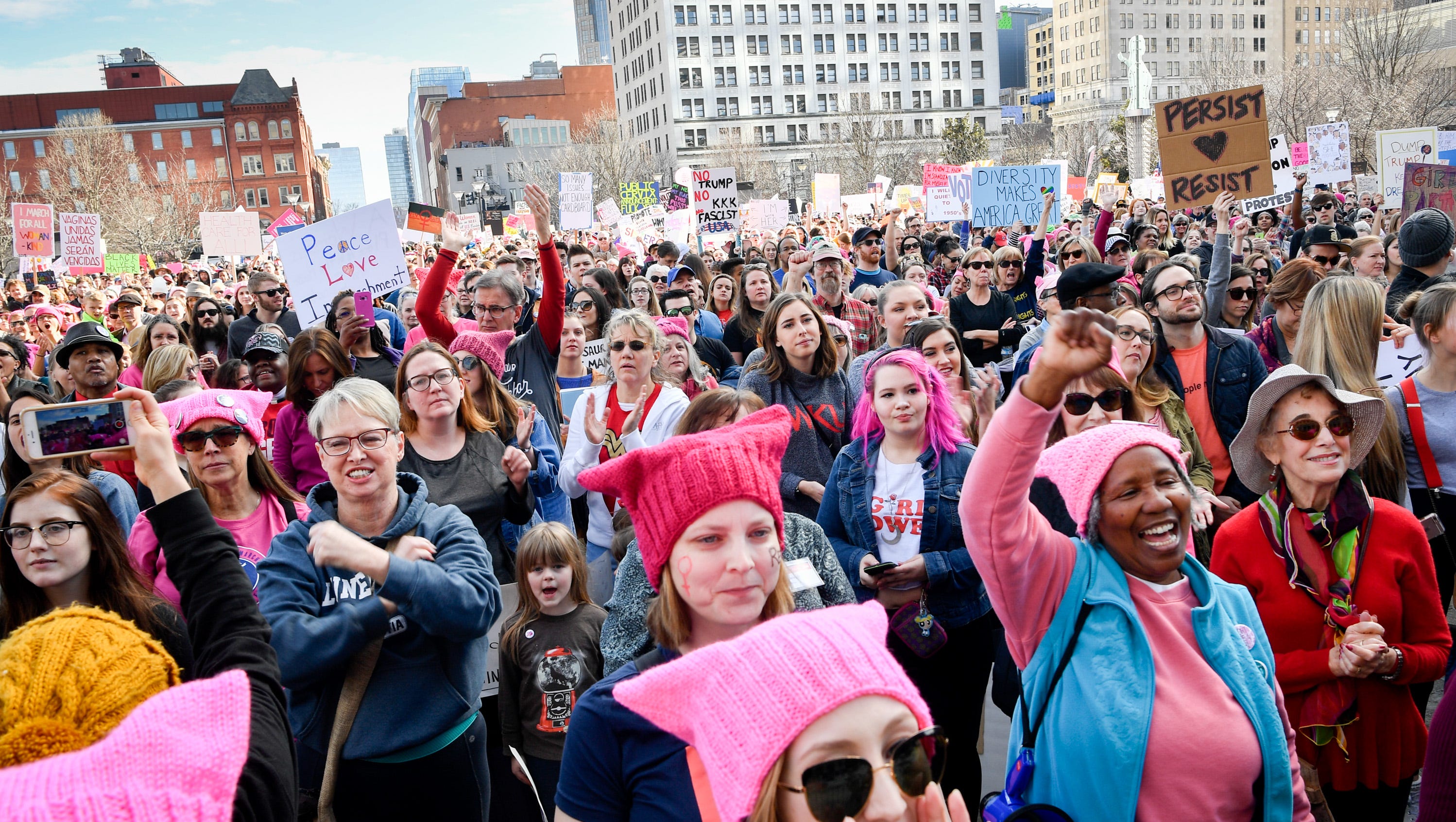 Nashville Women’s March 15k rally against Trump, for women's rights