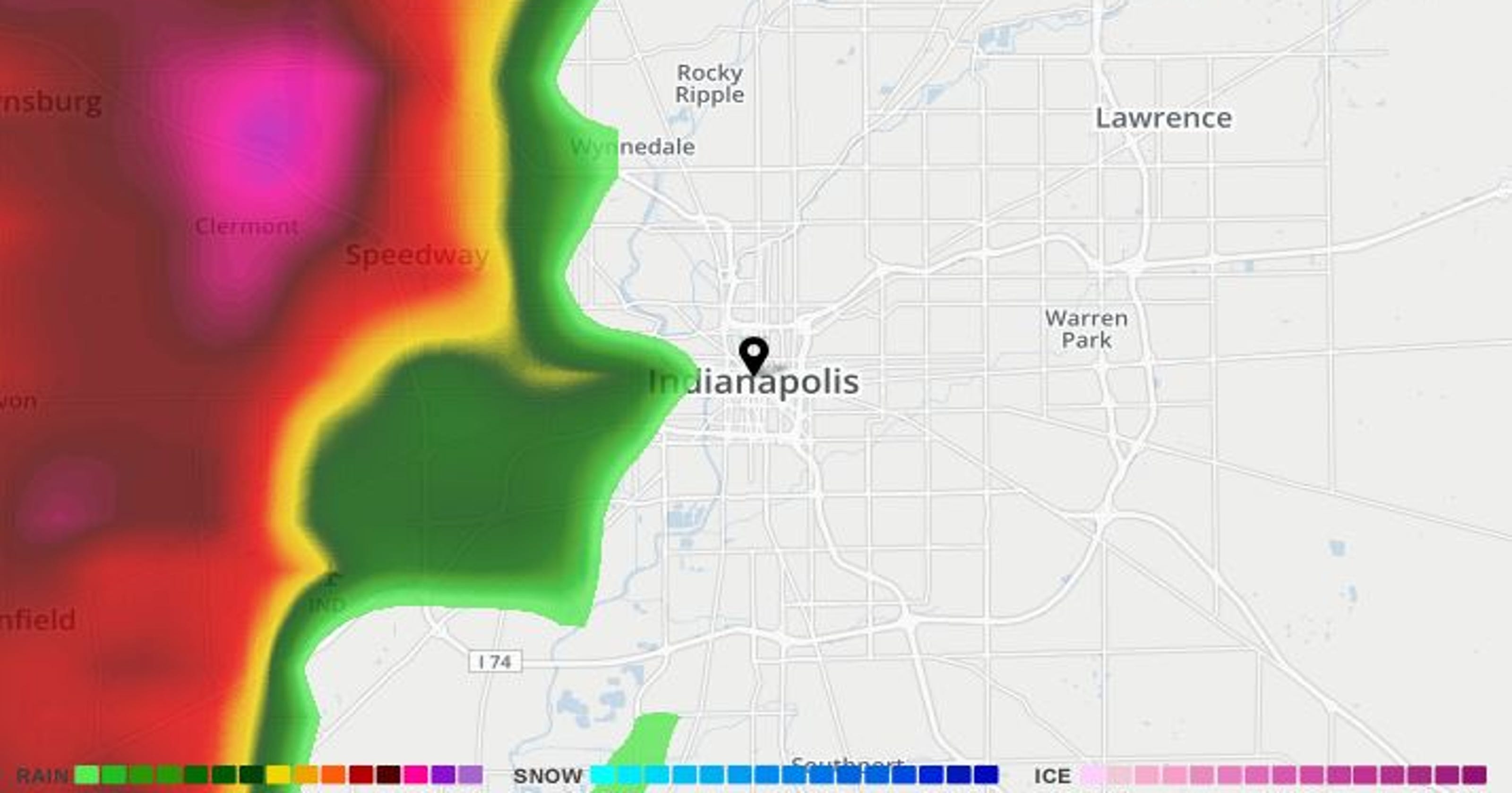 Indianapolis weather radar: Storm produces lightning, rain some hail loogootee indiana weather radar hourly