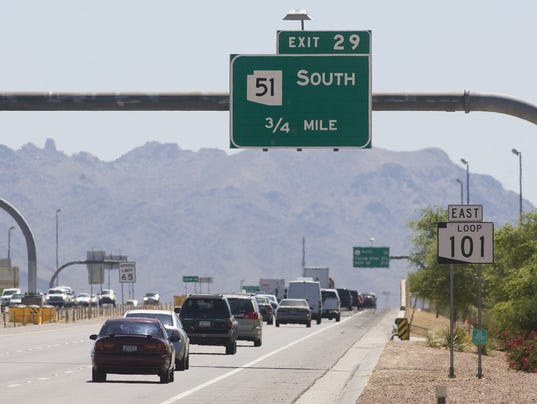 Loop 101 at SR 51 closed in north Phoenix on Tuesday, Wednesday nights