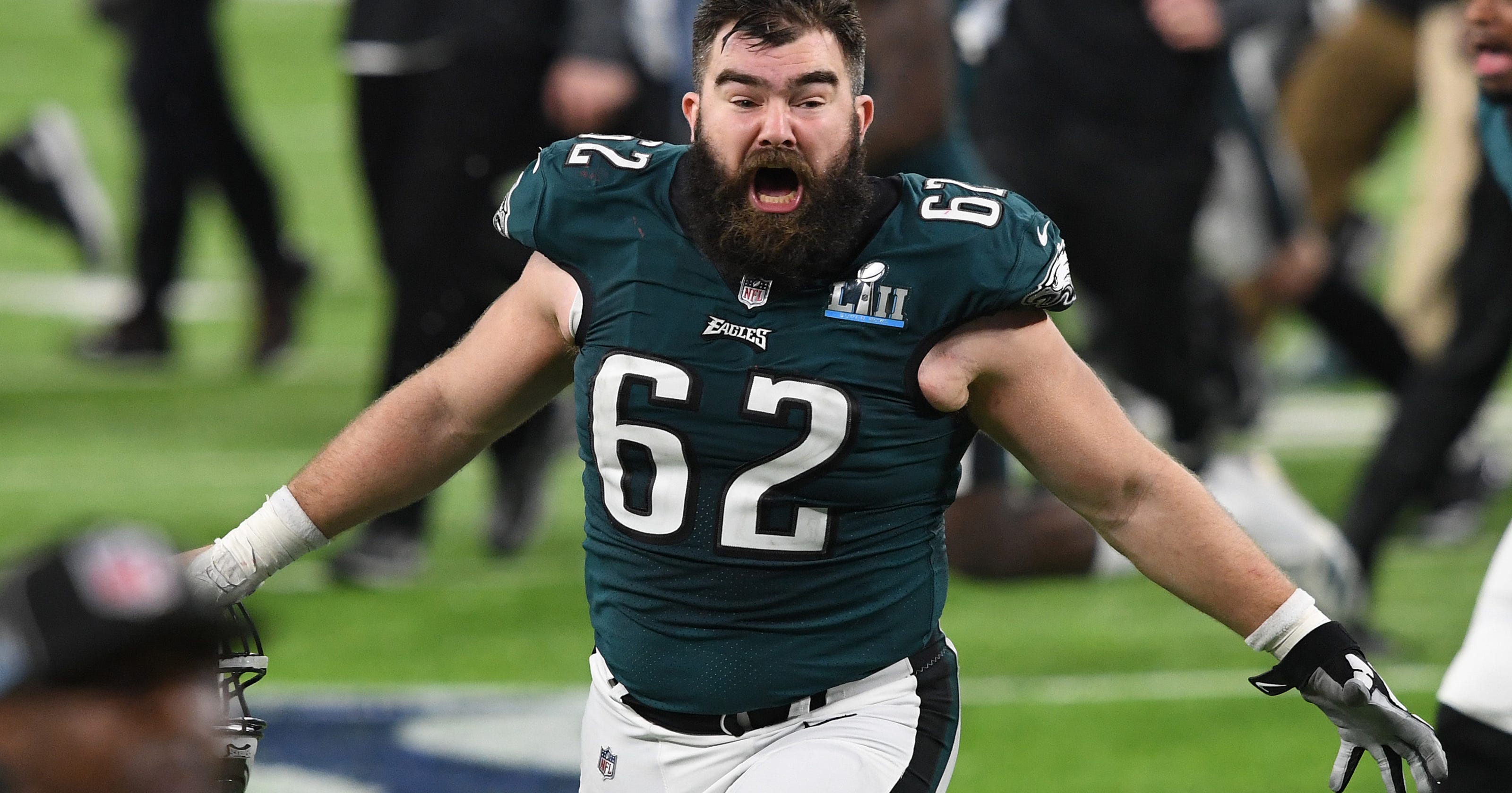 Jason Kelce emotional after Philadelphia Eagles' Super Bowl win