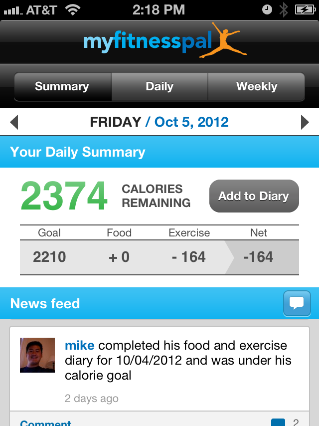 myfitnesspal weight loss