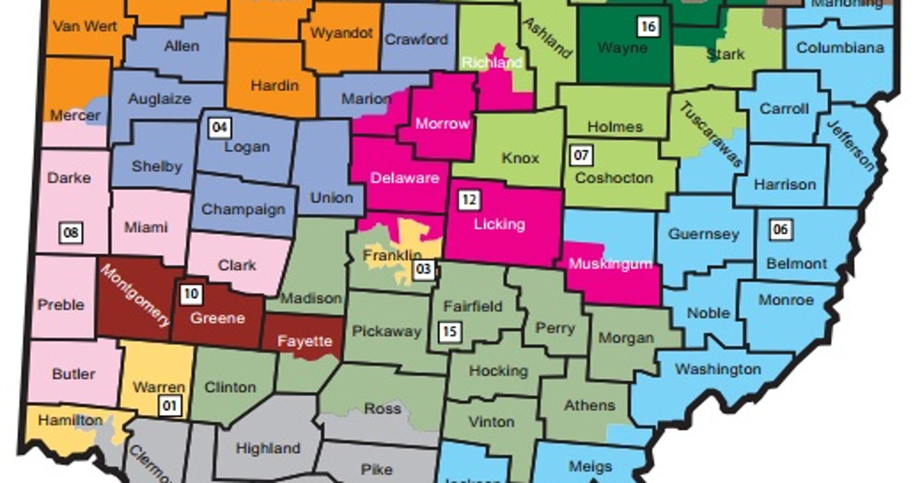 Ohio State Legislative Districts Map