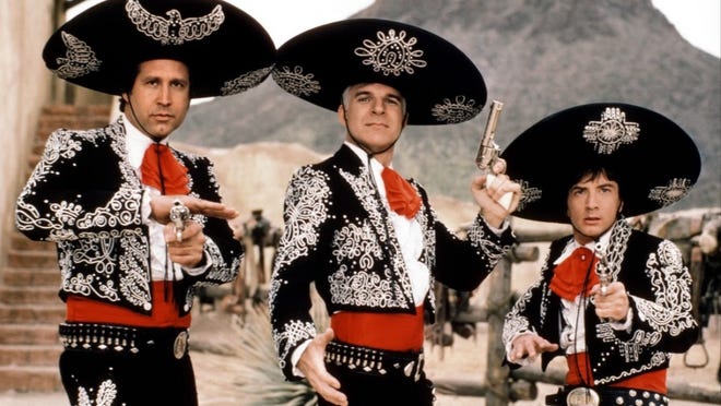 Chevy Chase, Steve Martin and Martin Short are “Three Amigos!” in the 1986 film comedy.