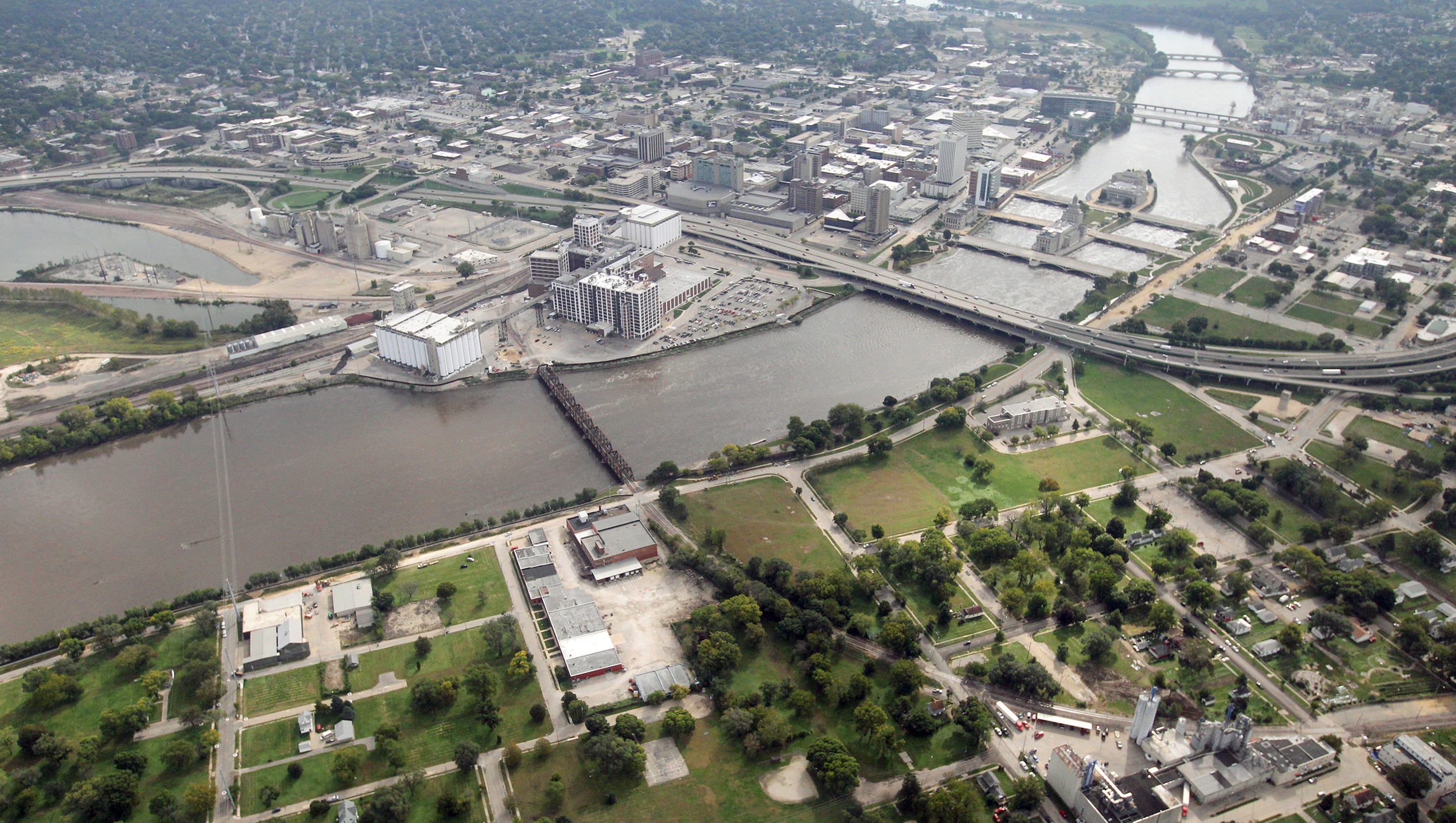 Photos: Aerial view of Cedar River in Cedar Rapids