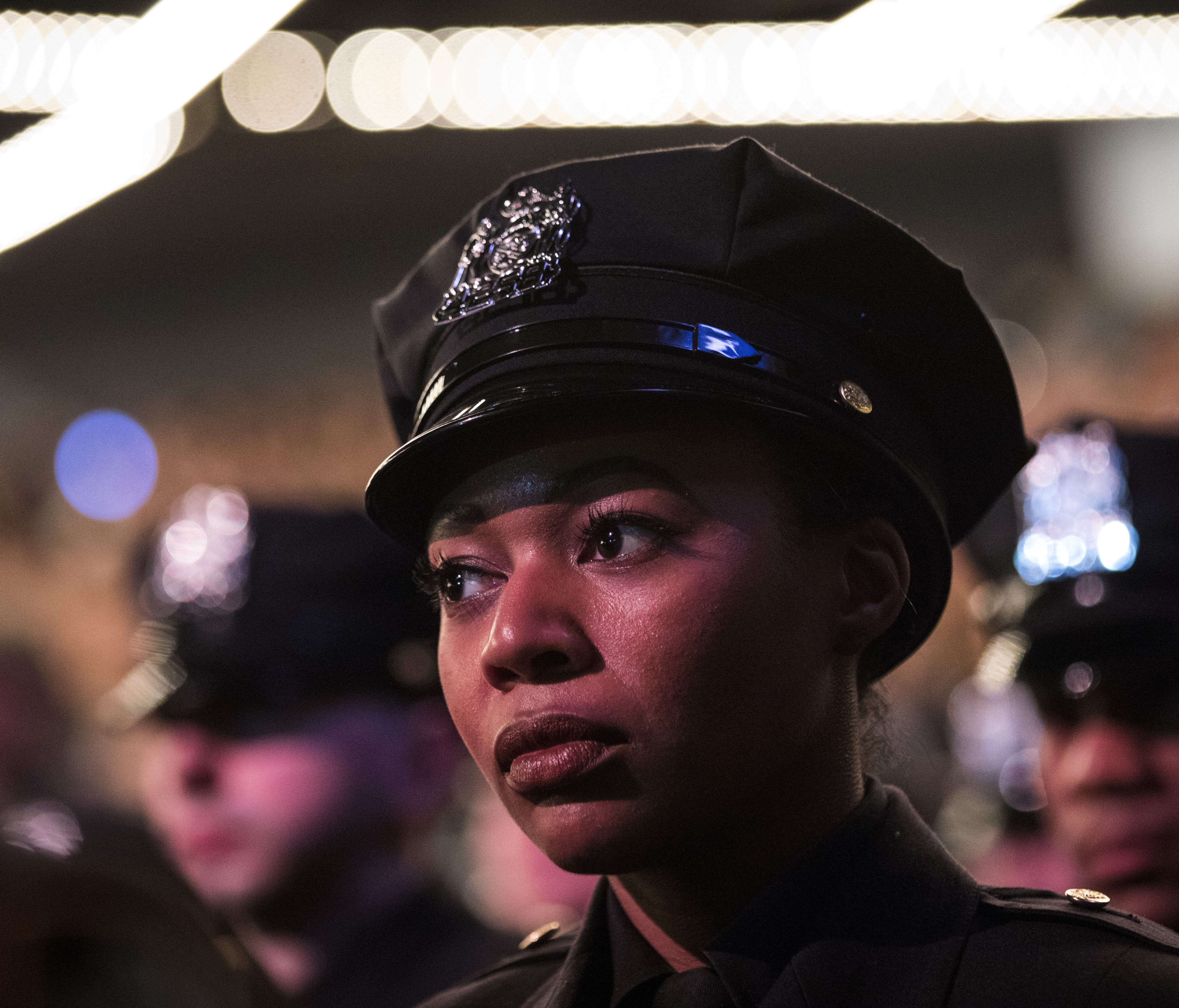 Officer being sworn into NYPD on April 18, 2018.