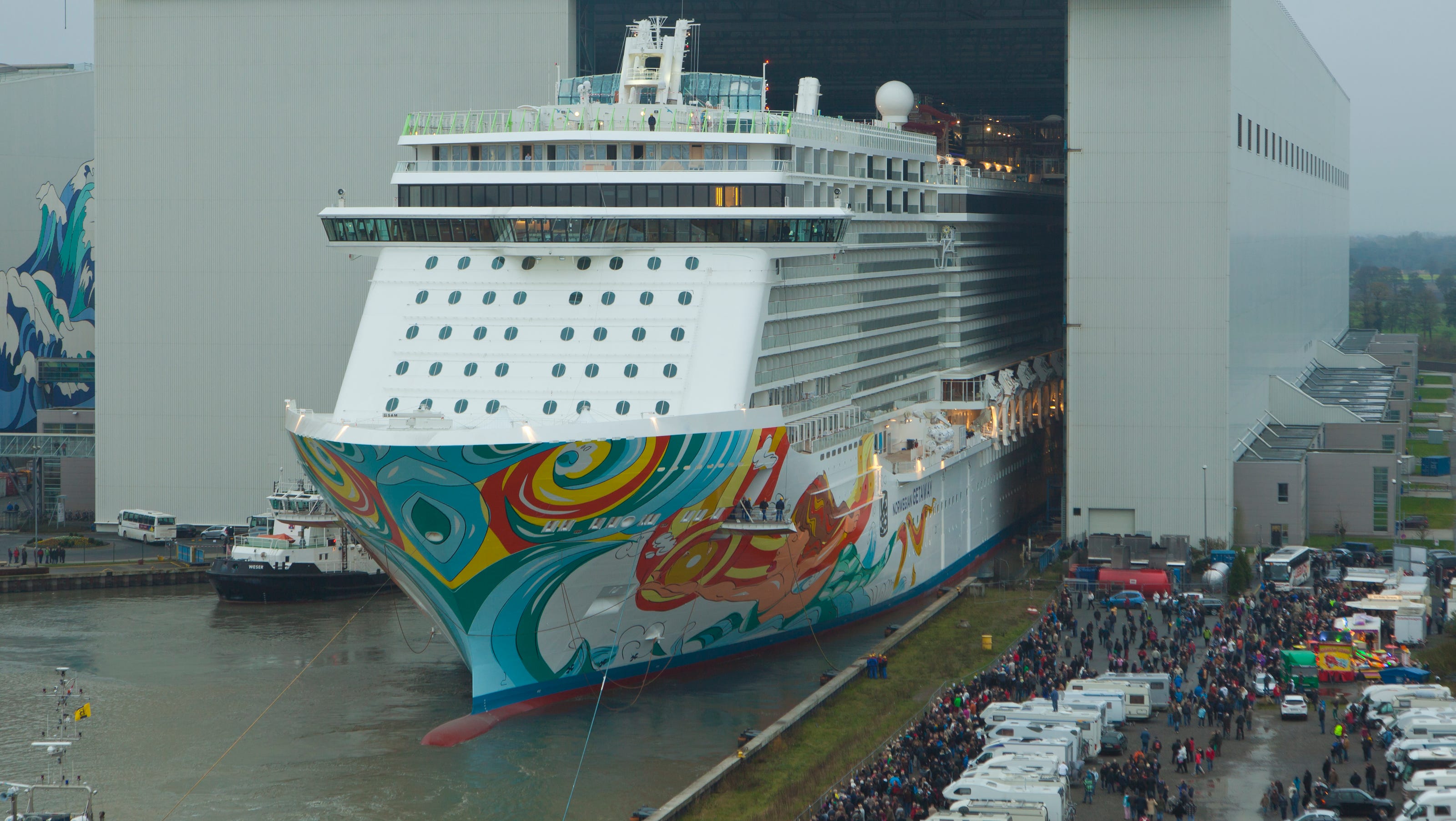 New Norwegian Cruise Line Ship Floated Out In Germany