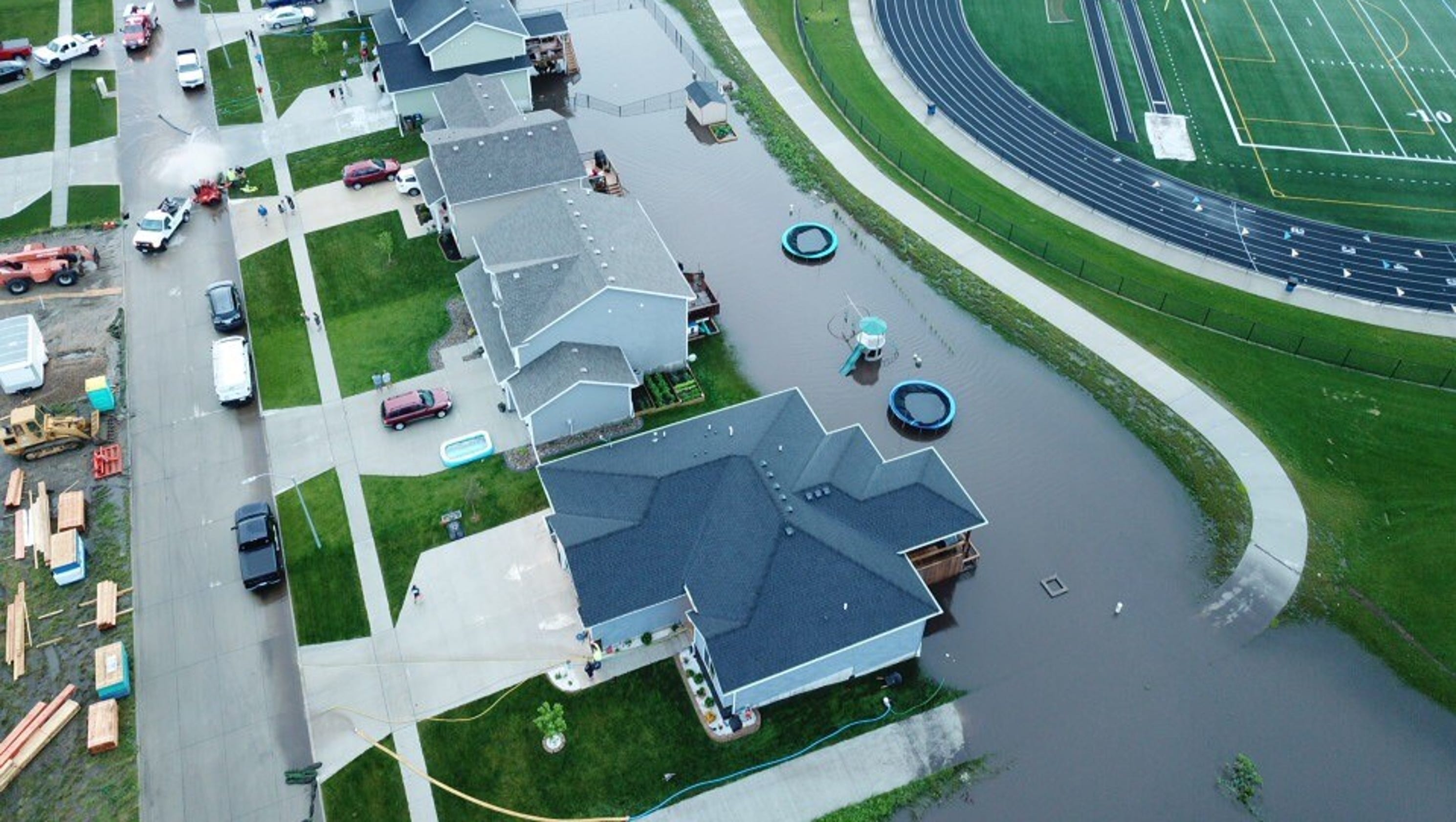 Iowa flooding has overtaken backyards in Bondurant