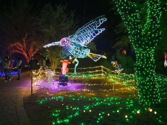 Displays illuminate at ZooLights at the Phoenix Zoo