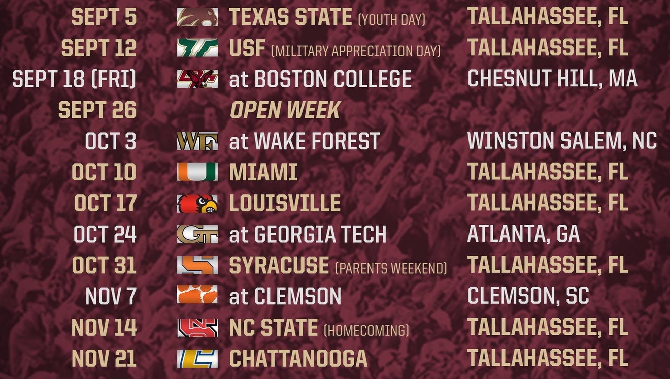 Florida State football announced their 2015 schedule, featuring typical