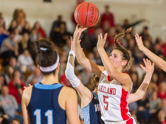 Keira Marks of Lakeland looks to take a shot as Carson