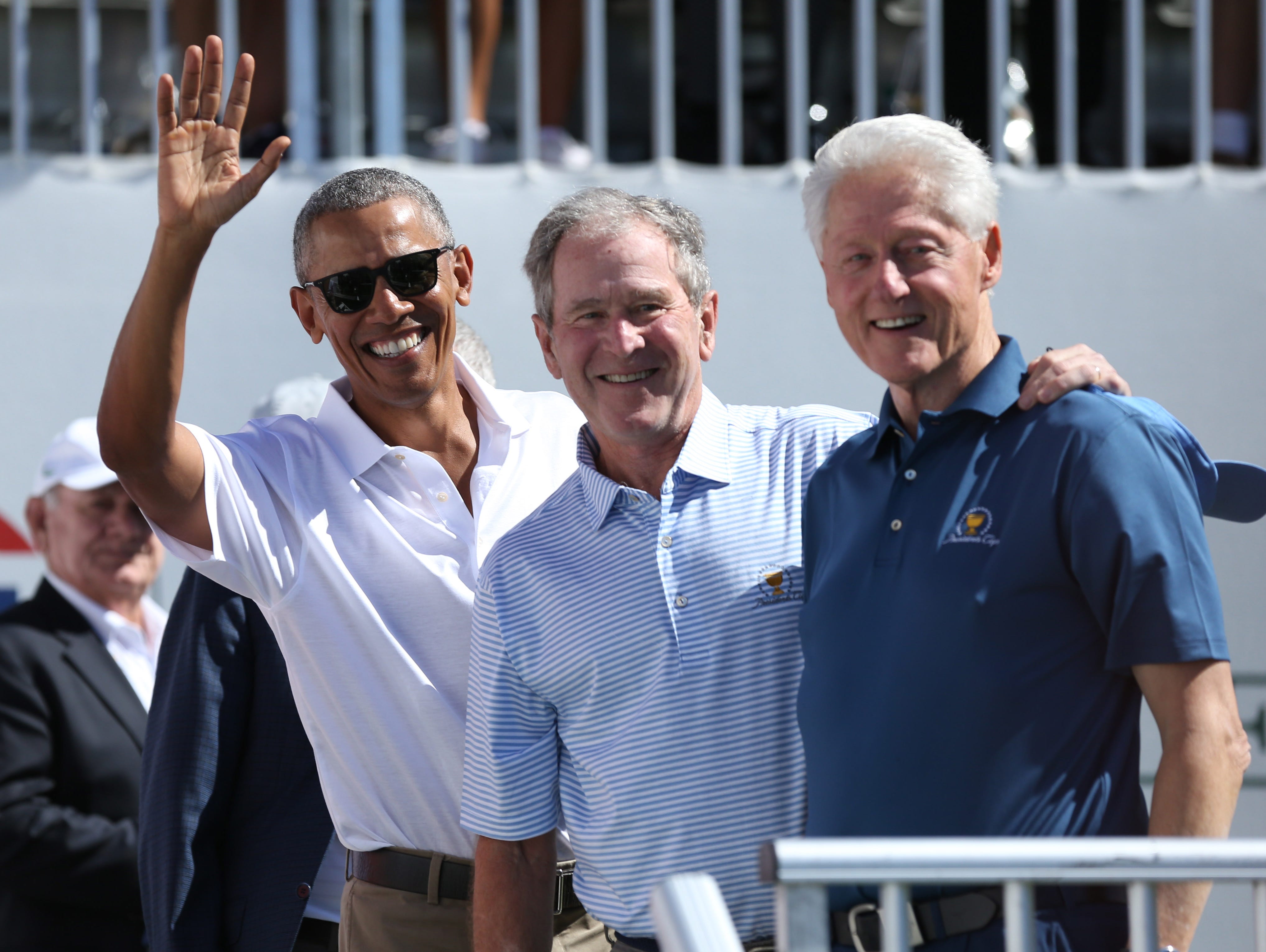 Obama, Bush, Clinton At Presidents Cup In NJ