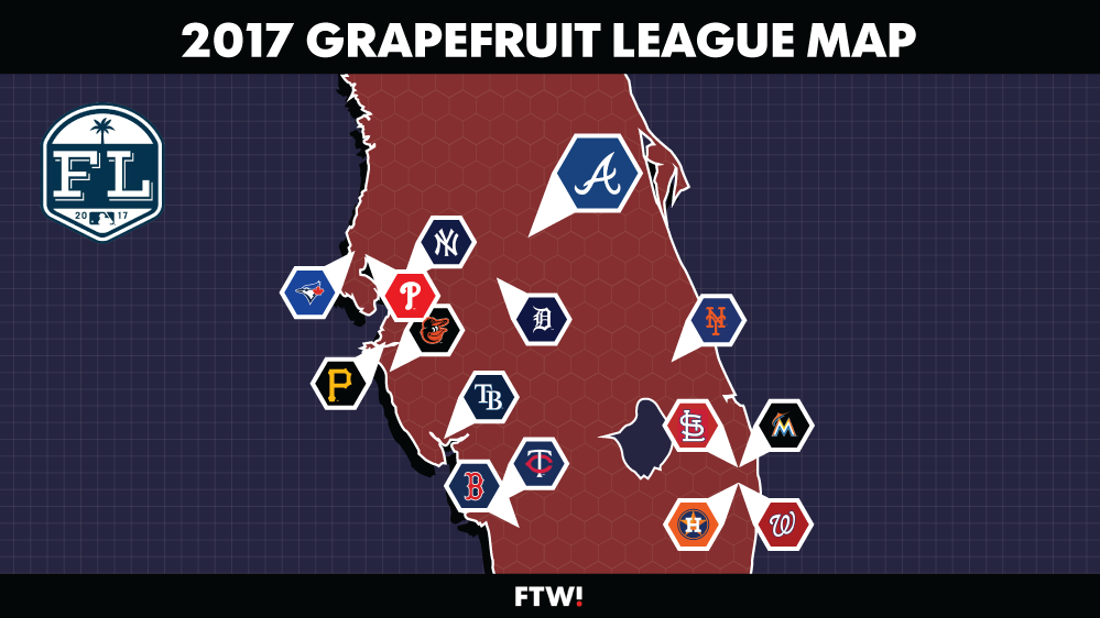 grapefruit league map of stadiums