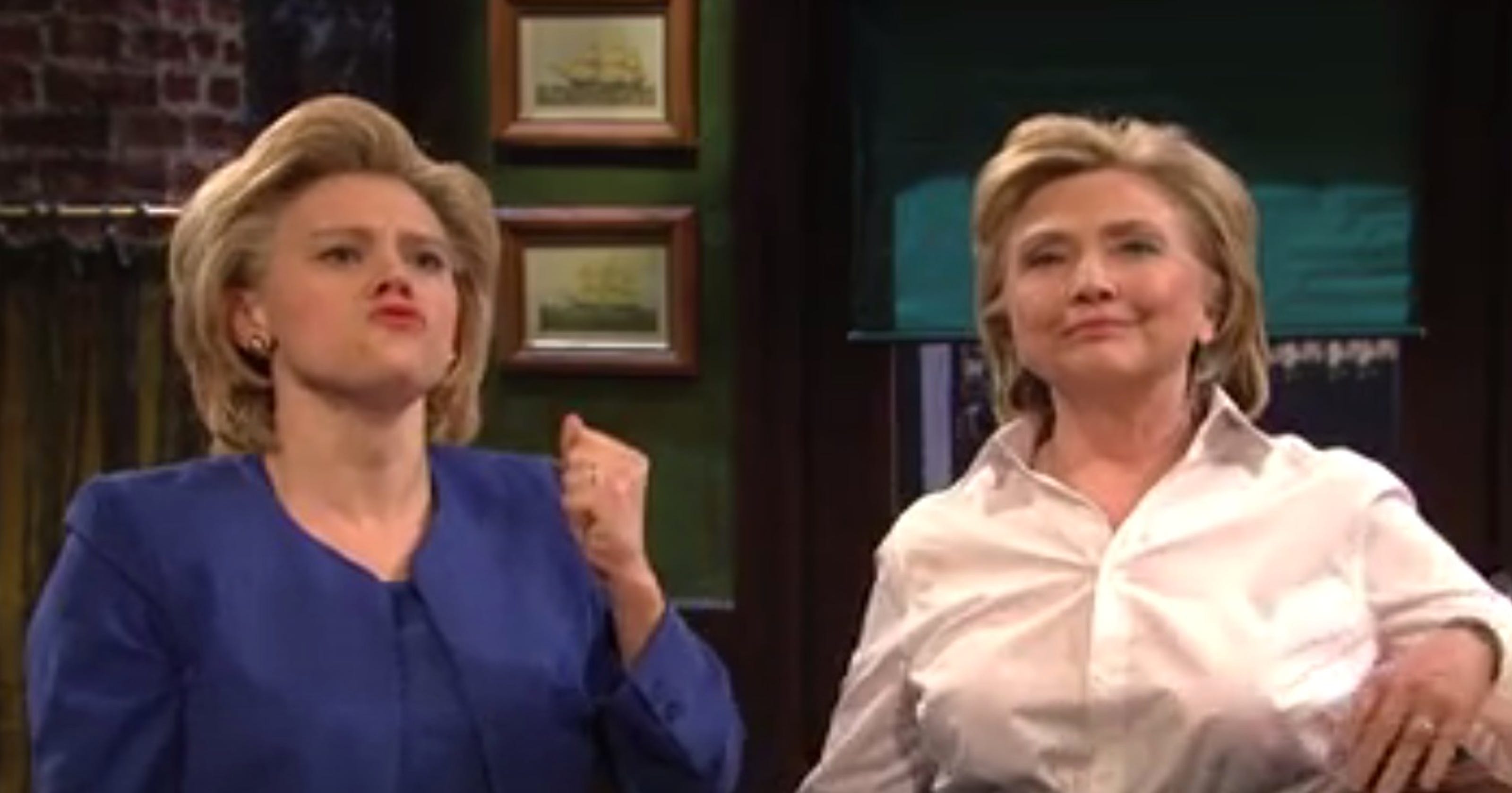 Snl Two Hillary Clintons One Miley Cyrus