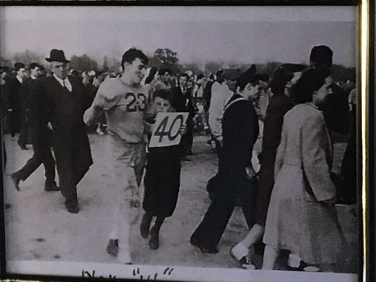 This photo of Bill Kelly after his final football game