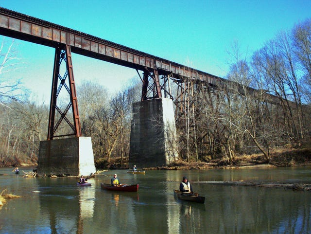 Monon High Bridge over Deer Creek is the second highest rail trestle in Indiana and was last used by CSX in 1987.