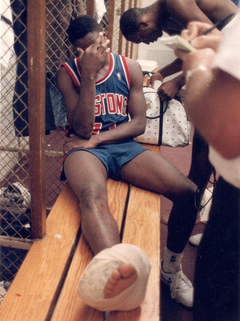 Remembering Pistons Isiah Thomas Heroic Injured Ankle Game