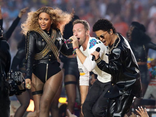 Review: Beyonce upstages Coldplay in Super Bowl halftime show