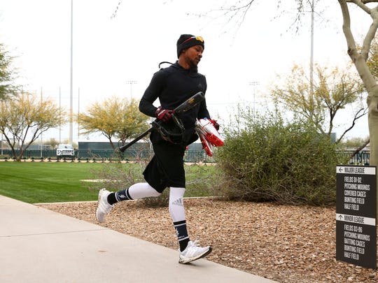 Ketel Marte reports early to camp on Wednesday at Salt River Fields.