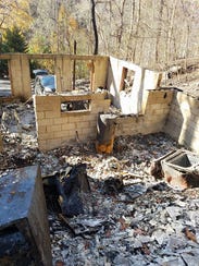 The remains of Chris Dunaway's cabin on Baskins Creek