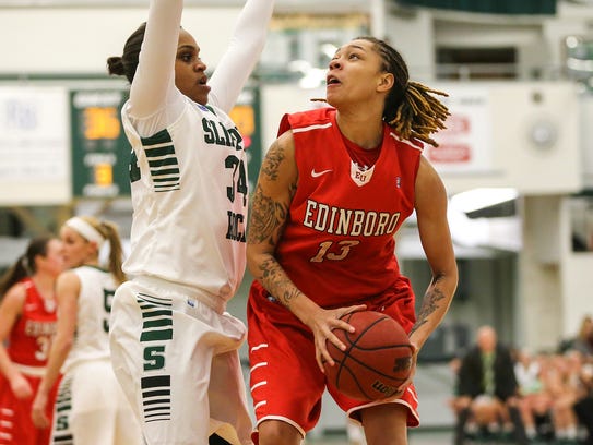 Aignee Freeland played  basketball at Edinboro University.