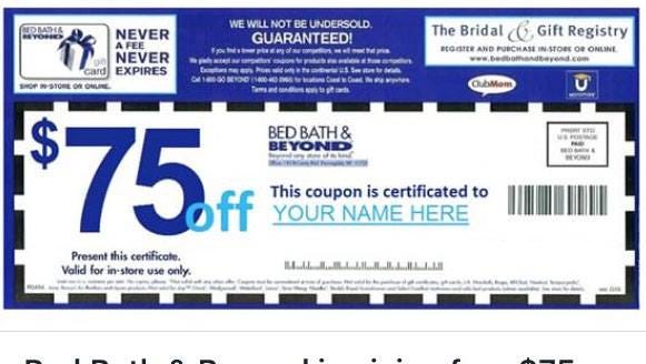 bed bath beyond coupon