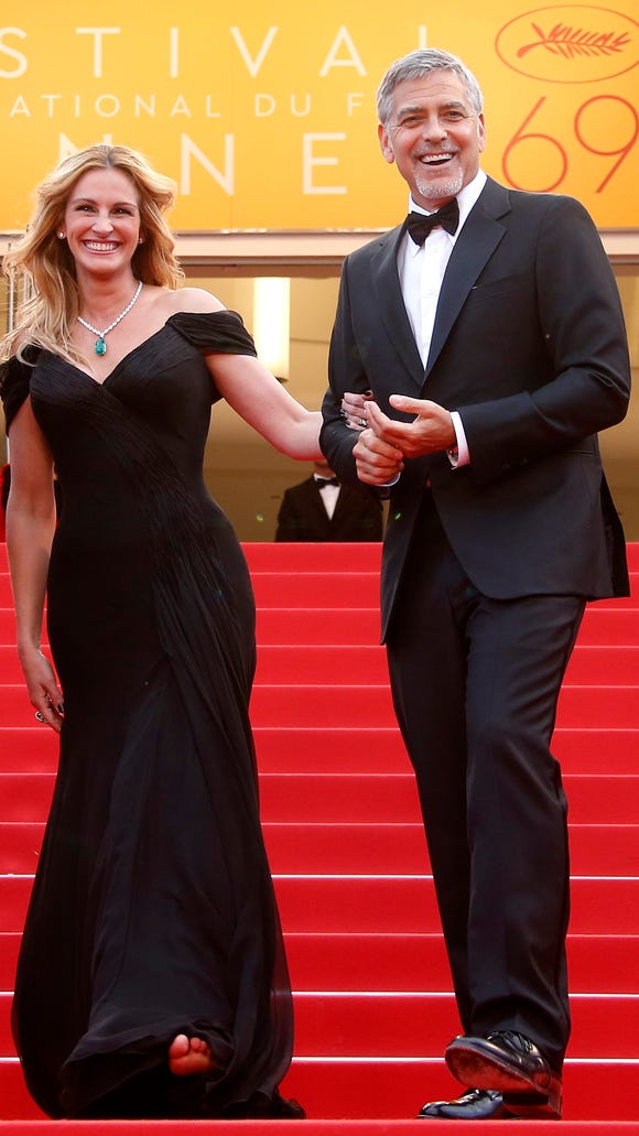 Shoeless! Julia Roberts walked the Cannes carpet in bare feet
