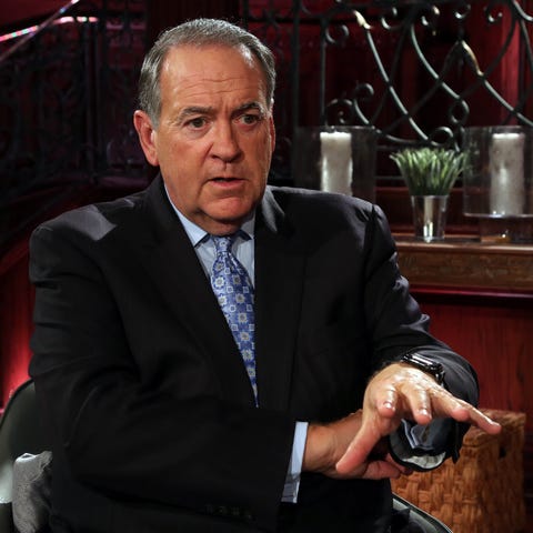 Mike Huckabee is photographed at the TBN campus...