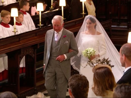 Prince Charles walks bride Meghan Markle the remainder